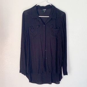 A.n.a High Low Asymmetrical Button Up Blouse